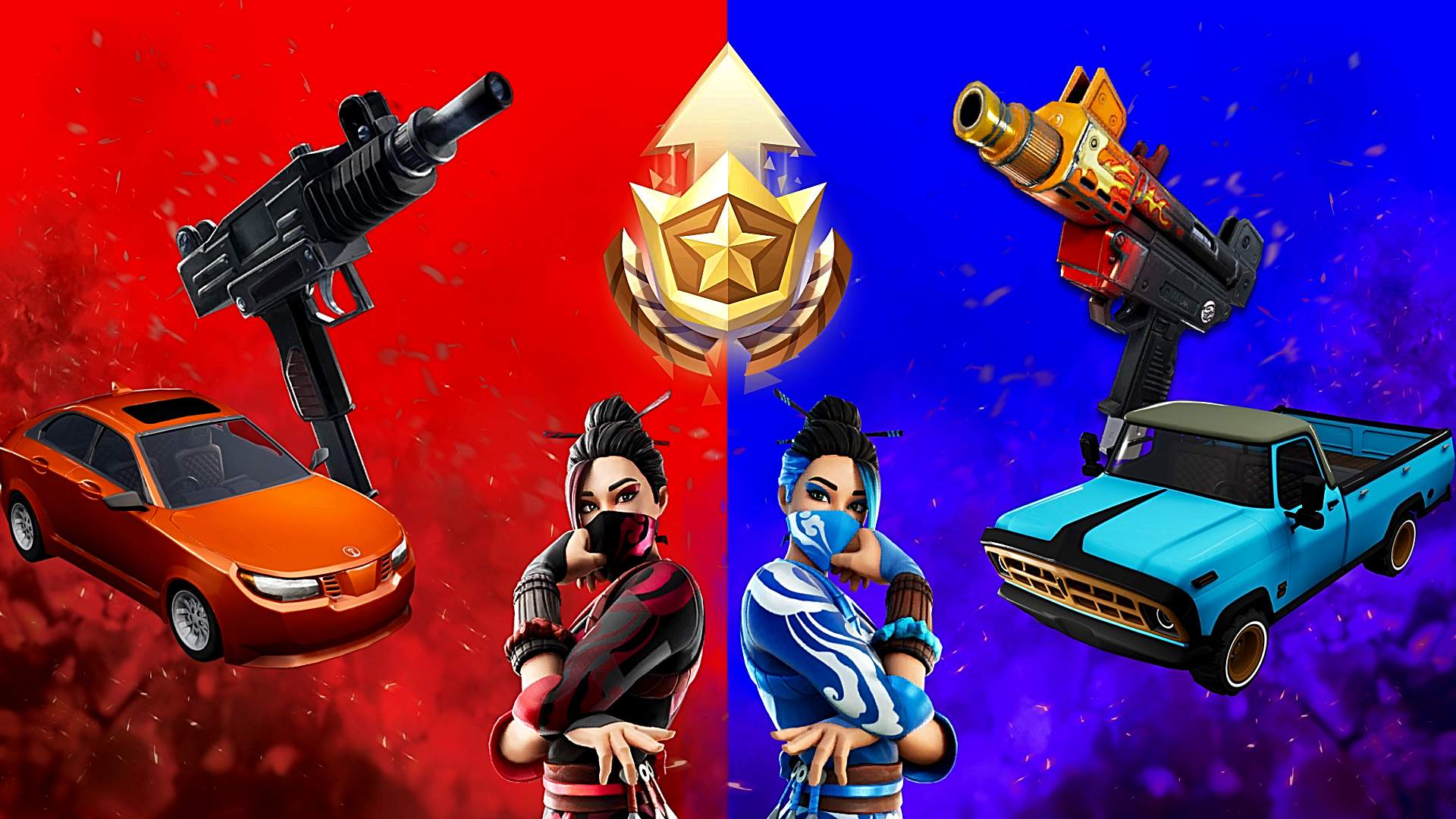 🥵RED VS BLUE🥶 (MYTHICS🌟 + CARS🏎)