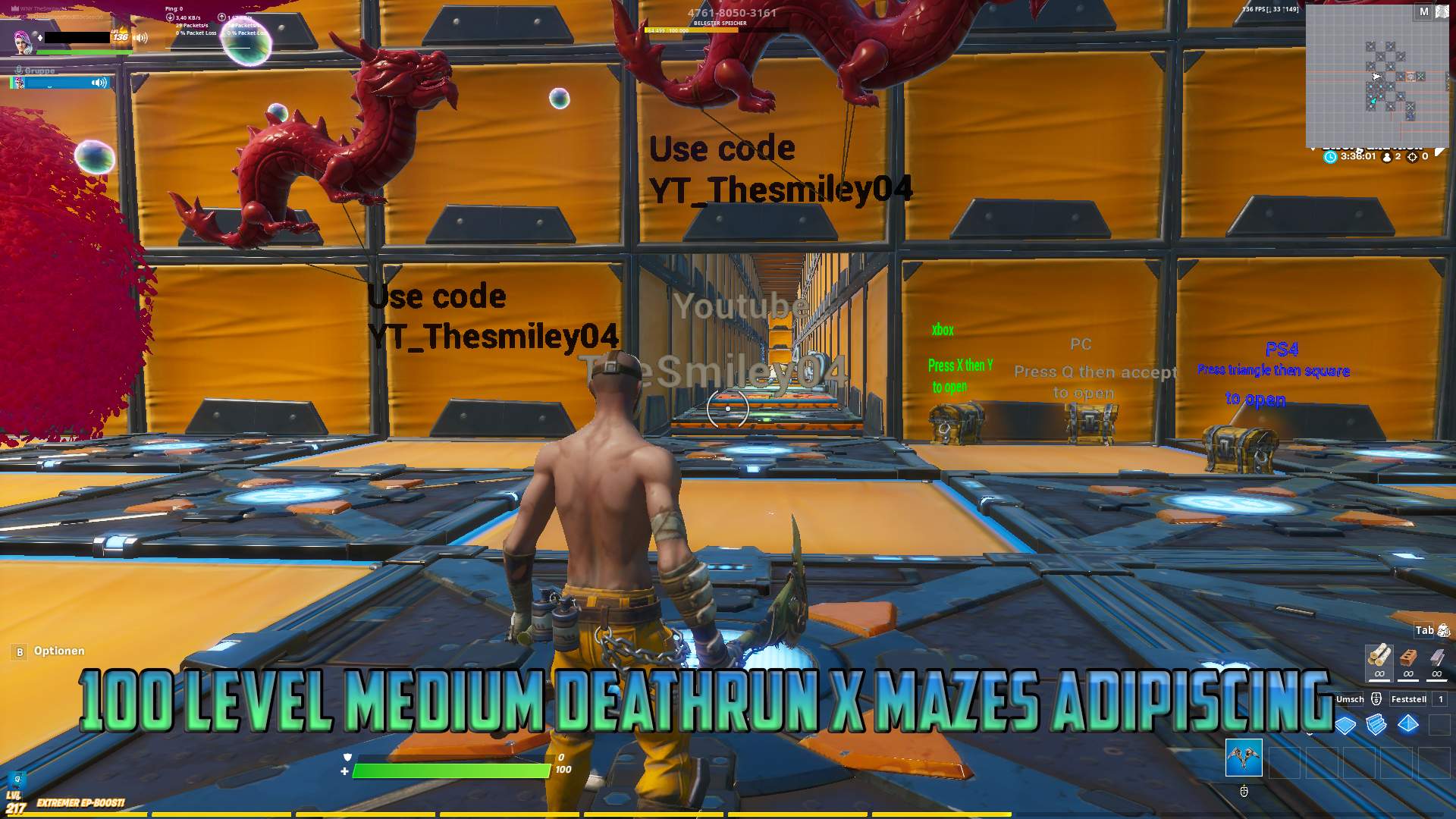 100 LEVEL MEDIUM DEATHRUN X MAZE