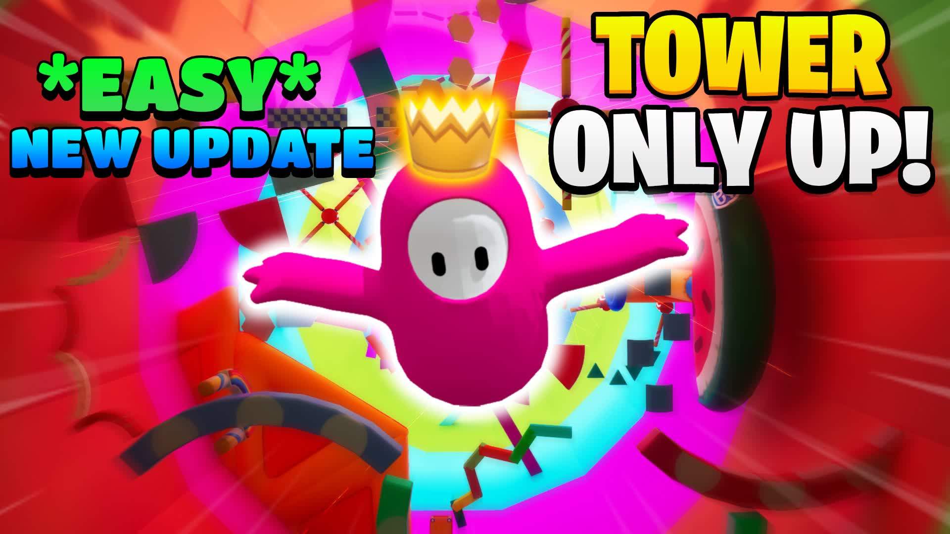 🌈EASY ONLY UP TOWER FALL GUYS PARKOUR ✨