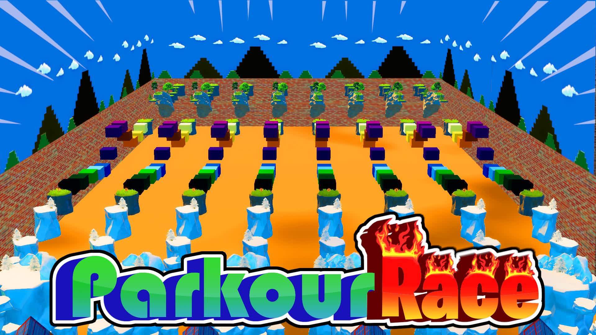 🌟 1 v 8  Parkour Race 🌟
