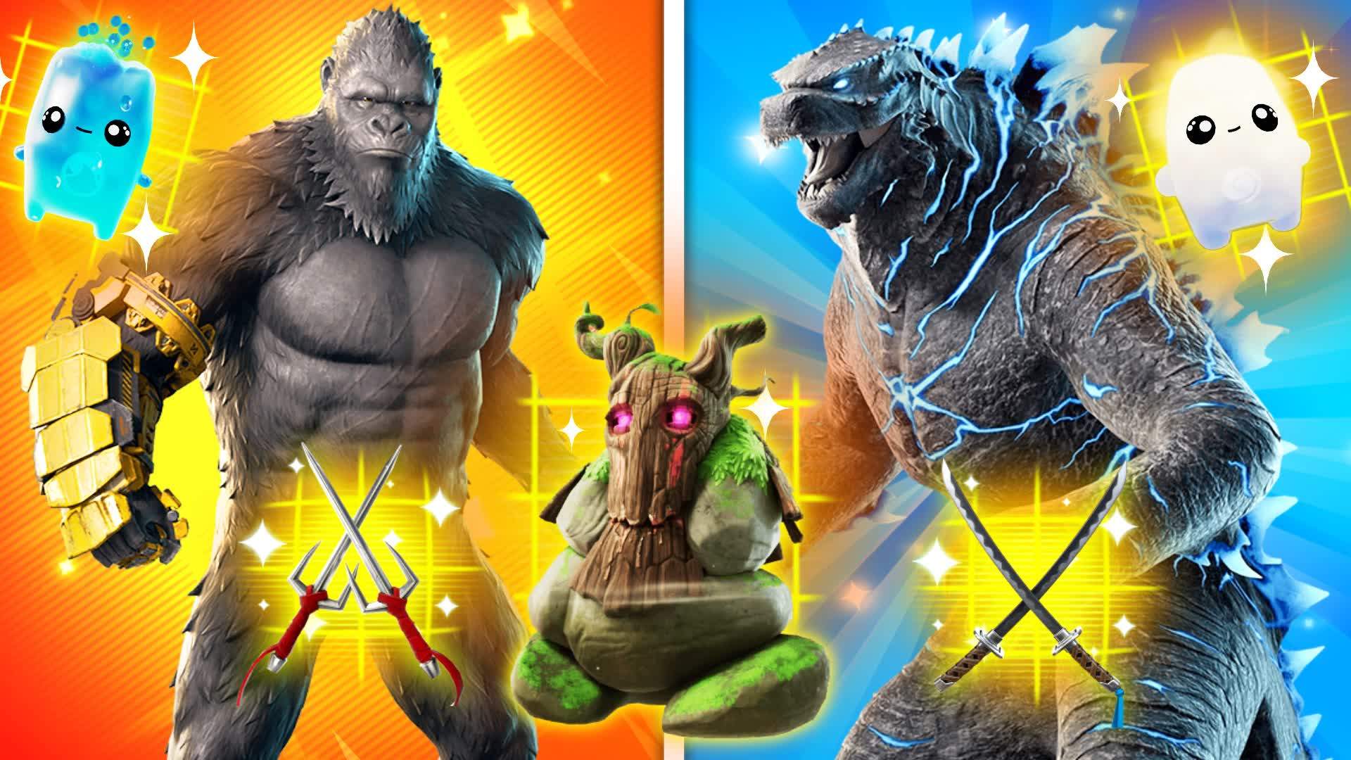 TMNT GODZILLA VS KONG 🏆 RED VS BLUE🔴🔵