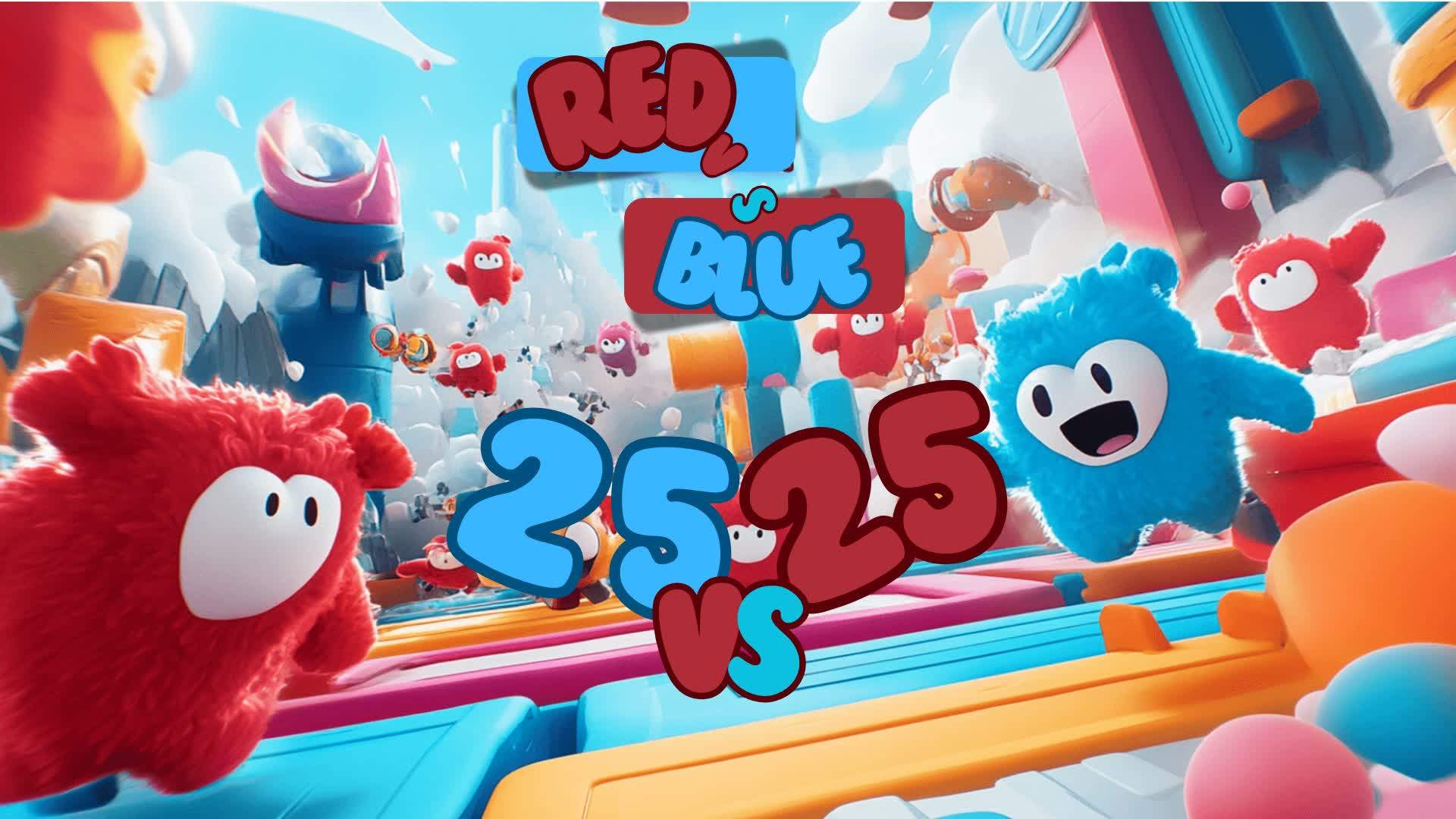Red vs Blue Fall Guys 25 vs 25