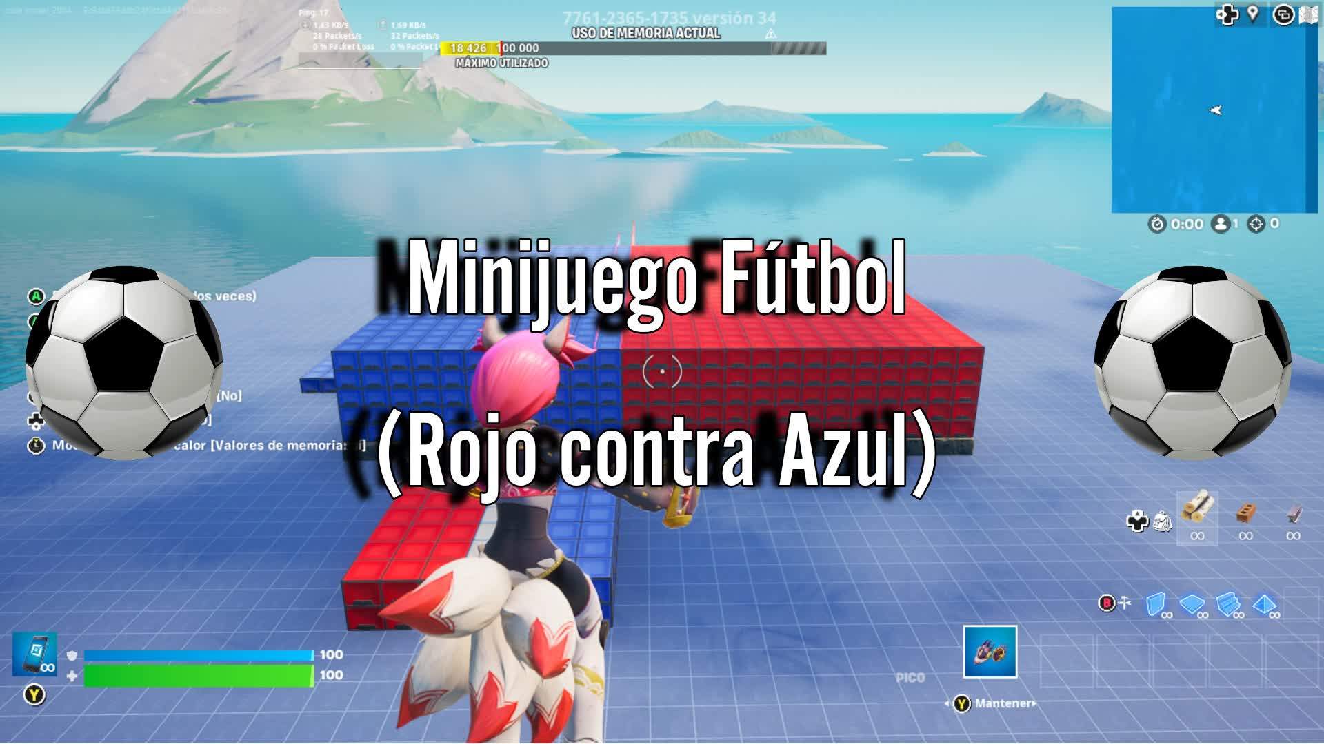 Minijuego futbol (Rojo contra Azul)